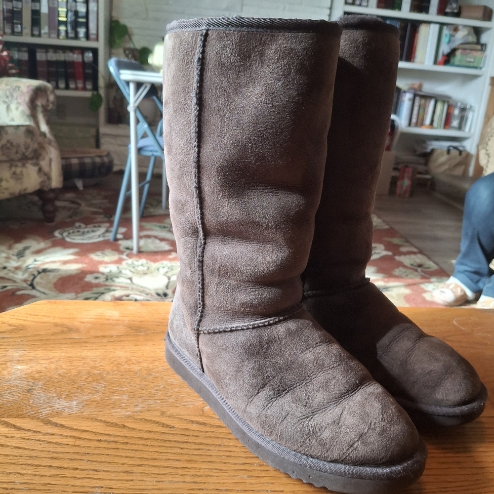 Ugg Chocolate High Boots Size W8